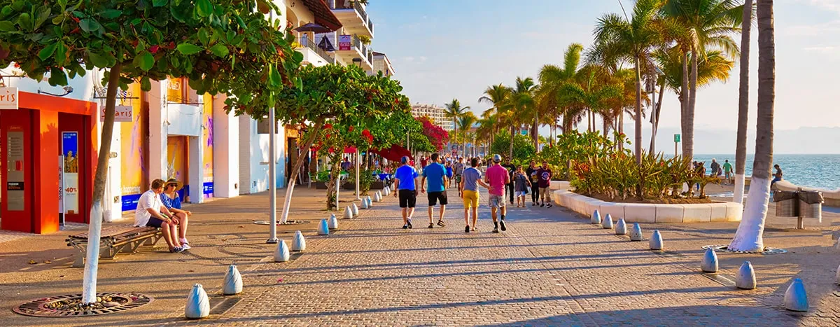 Walking on the boardwalk in Vallarta