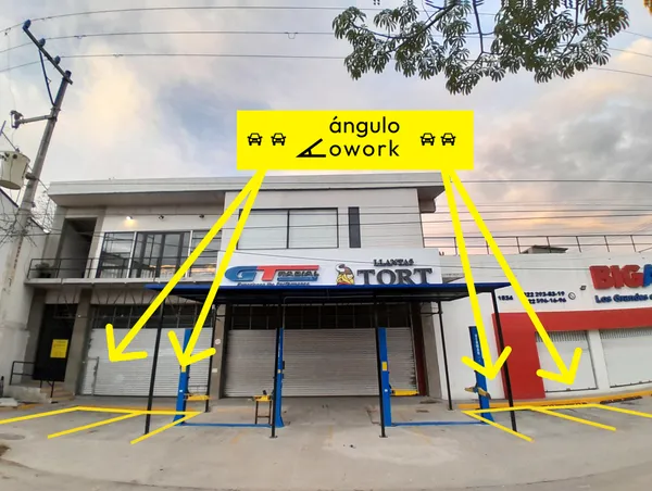 parking spots in front of the building