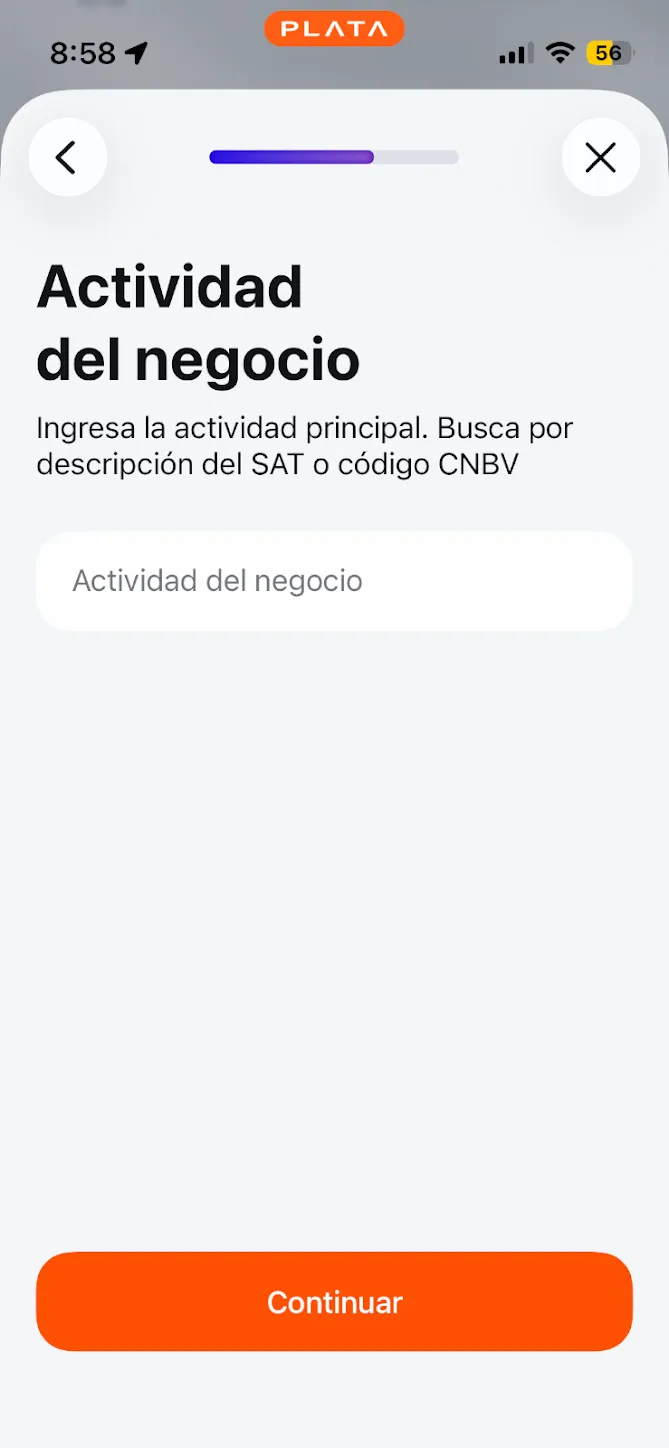 Digital signature screen in the Banco Plata account-opening flow